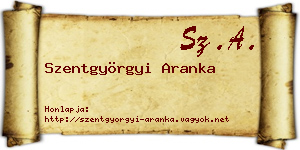 Szentgyörgyi Aranka névjegykártya