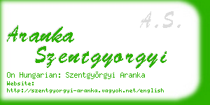 aranka szentgyorgyi business card